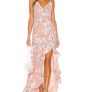 Yumi Kim Revolve Meadow Maxi French Rose Cameo High Low Wrap Dress Size Small‎
